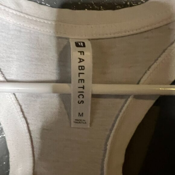 Fabletics White Racerback Tank Top, Size Medium - Picture 4 of 5